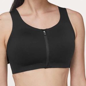 NWOT Black Lululemon Zip Front Sports Bra